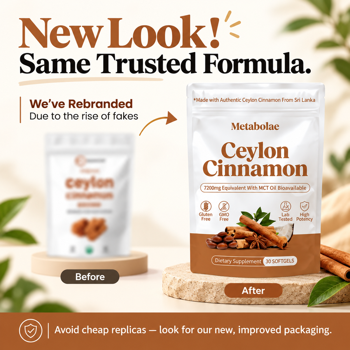 Ceylon Cinnamon 7200mg Equivalent with MCT Oil