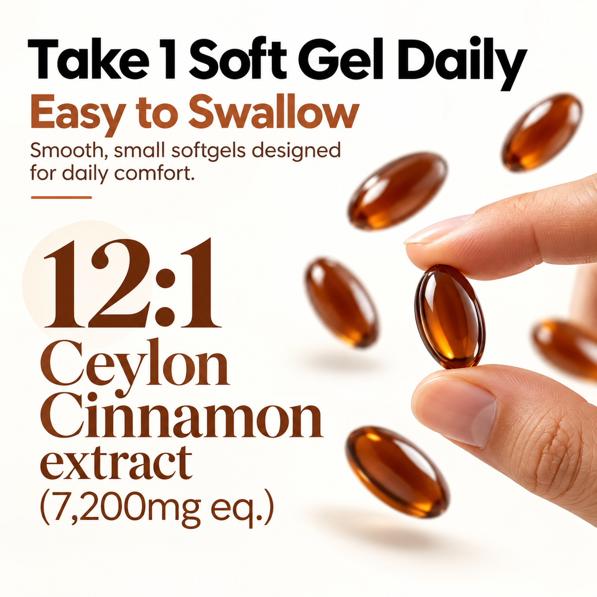 Ceylon Cinnamon 7200mg Equivalent with MCT Oil